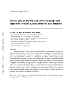 Parallel CPU- and GPU-based connected component algorithms for event
  building for hybrid pixel detectors