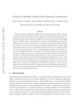 LLMs for Cold-Start Cutting Plane Separator Configuration