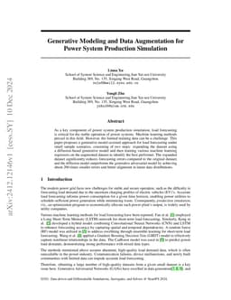 Generative Modeling and Data Augmentation for Power System Production
  Simulation