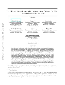 LogBabylon: A Unified Framework for Cross-Log File Integration and
  Analysis