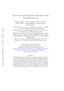 Measurement of Medial Elbow Joint Space using Landmark Detection