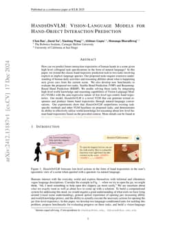 HandsOnVLM: Vision-Language Models for Hand-Object Interaction
  Prediction
