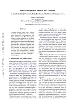 Cross-table Synthetic Tabular Data Detection