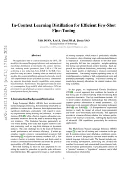 In-Context Learning Distillation for Efficient Few-Shot Fine-Tuning