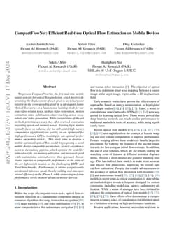 CompactFlowNet: Efficient Real-time Optical Flow Estimation on Mobile
  Devices
