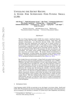 Unveiling the Secret Recipe: A Guide For Supervised Fine-Tuning Small
  LLMs