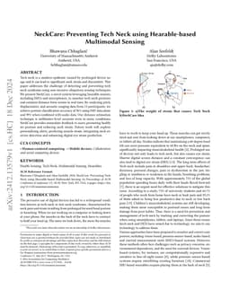 NeckCare: Preventing Tech Neck using Hearable-based Multimodal Sensing