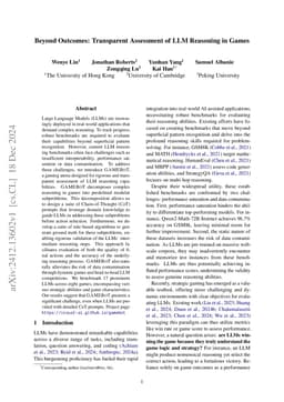 Beyond Outcomes: Transparent Assessment of LLM Reasoning in Games