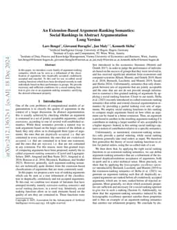 An Extension-Based Argument-Ranking Semantics: Social Rankings in
  Abstract Argumentation Long Version