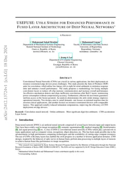 USEFUSE: Uniform Stride for Enhanced Performance in Fused Layer Architecture of Deep Neural Networks