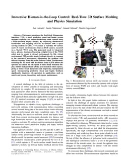 Immersive Human-in-the-Loop Control: Real-Time 3D Surface Meshing and
  Physics Simulation