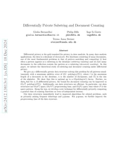 Differentially Private Substring and Document Counting