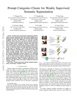Prompt Categories Cluster for Weakly Supervised Semantic Segmentation