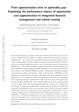 From approximation error to optimality gap - Explaining the performance
  impact of opportunity cost approximation in integrated demand management and
  vehicle routing