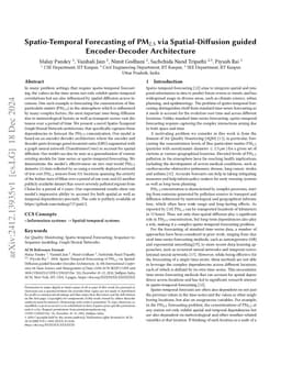 Spatio-Temporal Forecasting of PM2.5 via Spatial-Diffusion guided
  Encoder-Decoder Architecture