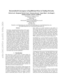 Decentralized Convergence to Equilibrium Prices in Trading Networks