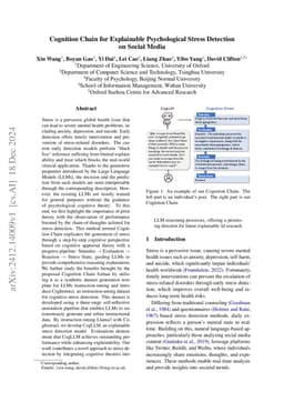 Cognition Chain for Explainable Psychological Stress Detection on Social
  Media