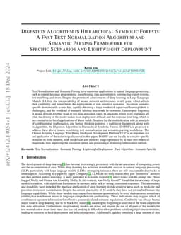 Digestion Algorithm in Hierarchical Symbolic Forests: A Fast Text
  Normalization Algorithm and Semantic Parsing Framework for Specific Scenarios
  and Lightweight Deployment