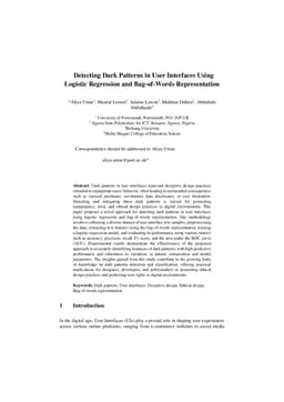 Detecting Dark Patterns in User Interfaces Using Logistic Regression and
  Bag-of-Words Representation