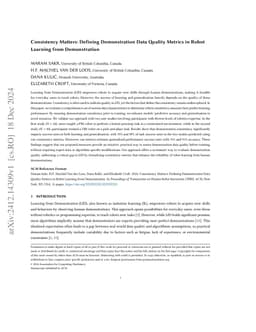 Consistency Matters: Defining Demonstration Data Quality Metrics in Robot Learning from Demonstration