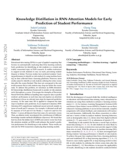 Knowledge Distillation in RNN-Attention Models for Early Prediction of
  Student Performance
