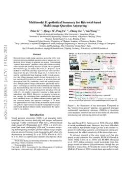 Multimodal Hypothetical Summary for Retrieval-based Multi-image Question
  Answering