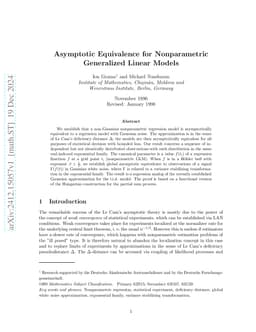 Asymptotic Equivalence for Nonparametric Generalized Linear Models