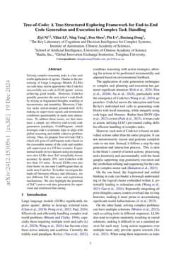 Tree-of-Code: A Tree-Structured Exploring Framework for End-to-End Code
  Generation and Execution in Complex Task Handling