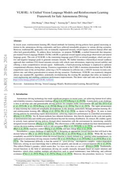 VLM-RL: A Unified Vision Language Models and Reinforcement Learning
  Framework for Safe Autonomous Driving