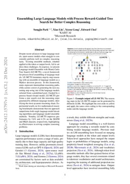 Ensembling Large Language Models with Process Reward-Guided Tree Search
  for Better Complex Reasoning