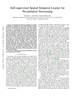 Self-supervised Spatial-Temporal Learner for Precipitation Nowcasting