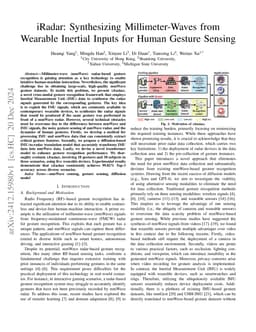 iRadar: Synthesizing Millimeter-Waves from Wearable Inertial Inputs for
  Human Gesture Sensing