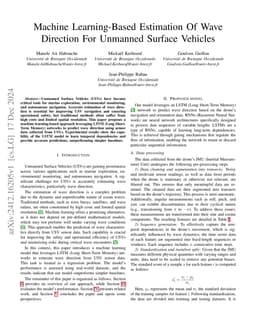 Machine Learning-Based Estimation Of Wave Direction For Unmanned Surface Vehicles