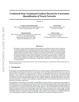 Condensed Stein Variational Gradient Descent for Uncertainty
  Quantification of Neural Networks