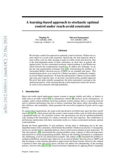 A learning-based approach to stochastic optimal control under reach-avoid constraint