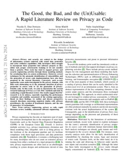 The Good, the Bad, and the (Un)Usable: A Rapid Literature Review on
  Privacy as Code