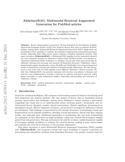 AlzheimerRAG: Multimodal Retrieval Augmented Generation for PubMed
  articles