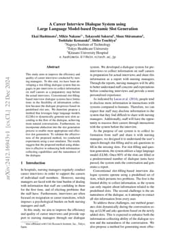A Career Interview Dialogue System using Large Language Model-based
  Dynamic Slot Generation