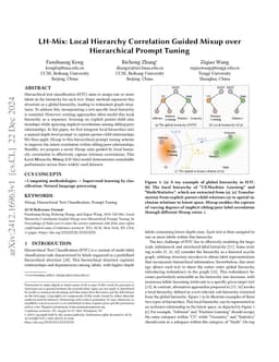 LH-Mix: Local Hierarchy Correlation Guided Mixup over Hierarchical Prompt Tuning