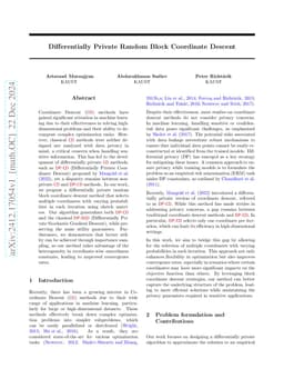 Differentially Private Random Block Coordinate Descent