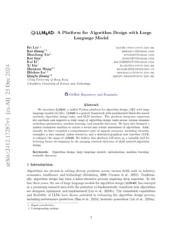 LLM4AD: A Platform for Algorithm Design with Large Language Model