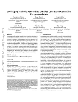 Leveraging Memory Retrieval to Enhance LLM-based Generative Recommendation