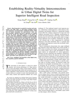 Establishing Reality-Virtuality Interconnections in Urban Digital Twins
  for Superior Intelligent Road Inspection