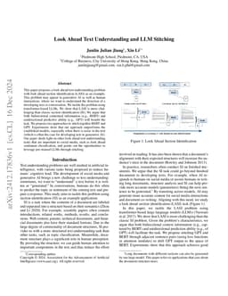Look Ahead Text Understanding and LLM Stitching