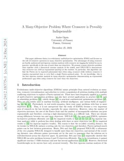 A Many Objective Problem Where Crossover is Provably Indispensable