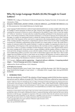 Why Do Large Language Models (LLMs) Struggle to Count Letters?
