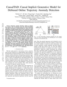 CausalTAD: Causal Implicit Generative Model for Debiased Online
  Trajectory Anomaly Detection