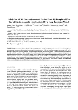 Label-free SERS Discrimination of Proline from Hydroxylated Proline at
  Single-molecule Level Assisted by a Deep Learning Model