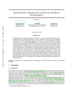 TravelAgent: Generative Agents in the Built Environment