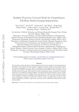 Modality-Projection Universal Model for Comprehensive Full-Body Medical
  Imaging Segmentation
